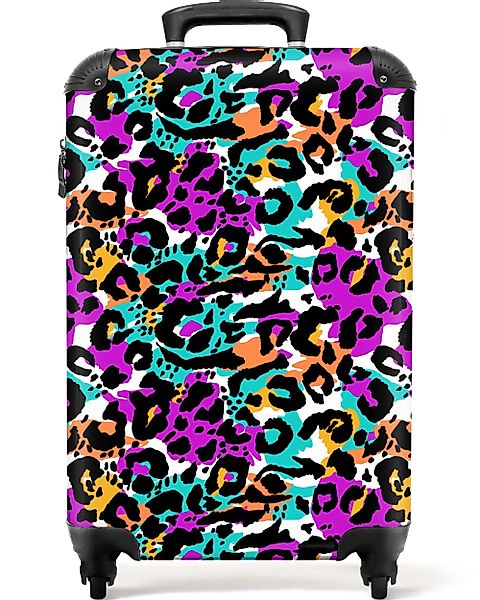 NoBoringSuitcases.com© Hartschalen-Trolley Tiermuster - Neon - günstig online kaufen