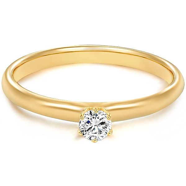 Trilani Silberring gelbgold, mit Zirkonia im günstig online kaufen