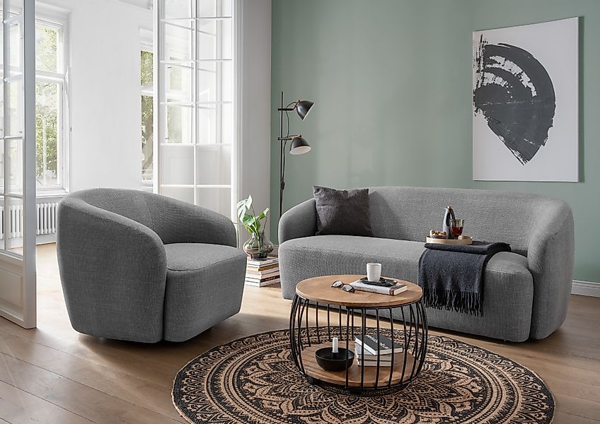 Lounge Sofa Loconia 2,5-Sitzer Grey günstig online kaufen