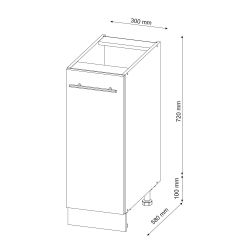 Vicco Apothekerschrank Fame-Line, Anthrazit Hochglanz/Weiß, 30 günstig online kaufen