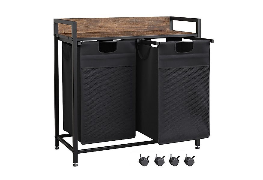 Mondeer Wäschekorb Metallgestell Wäschesammler (2 St., 2x50L), mit 2 abgetr günstig online kaufen