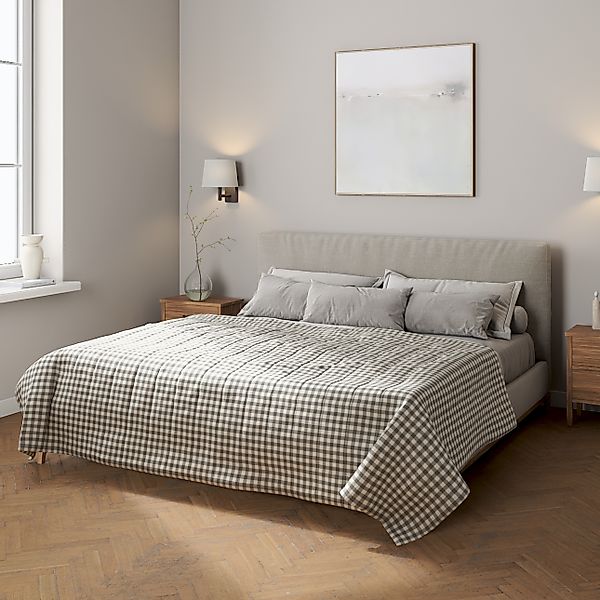 Tagesdecke mit Streifen-Steppung, grau-ecru , Quadro (136-11) günstig online kaufen