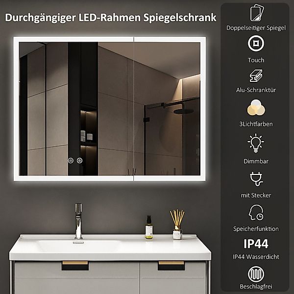 WDWRITTI Spiegelschrank mit beleuchtung 3Lichtmodi Dimmbar günstig online kaufen
