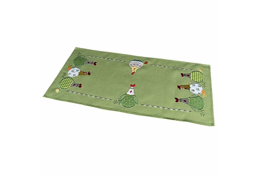texpot Tischdecke Tischläufer Stickerei verrückte Hühner Ostern (1-tlg) günstig online kaufen