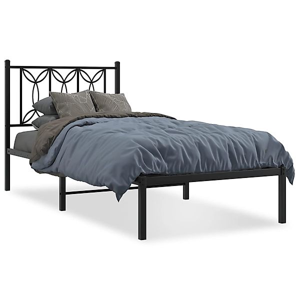 vidaXL Bettgestell mit Kopfteil Metall Schwarz 90x190 cm Modell 72100967 günstig online kaufen