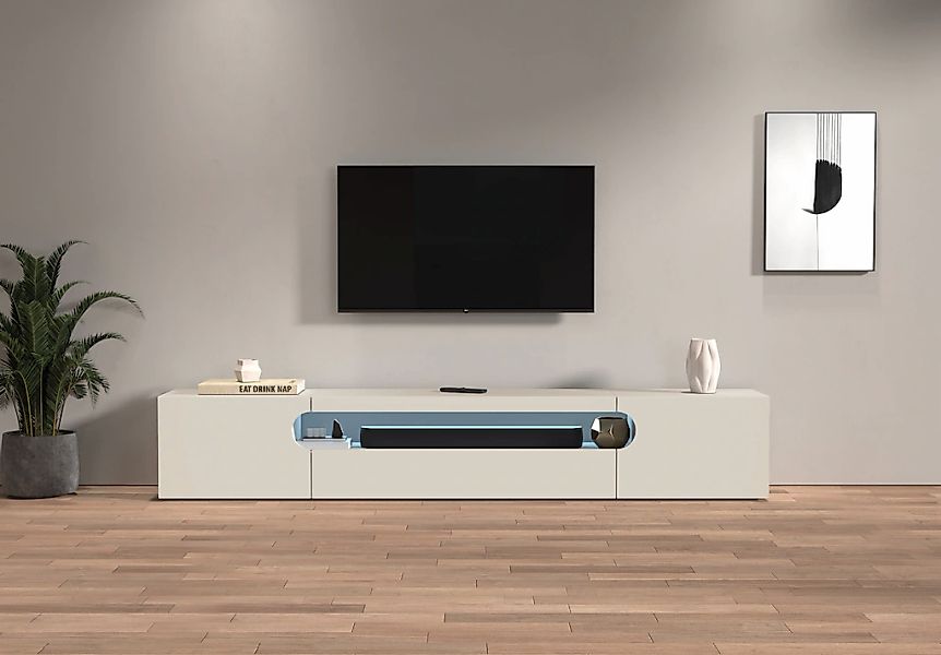 Home affaire Lowboard "REAL TV-Möbel, 240 cm breit, 40/60 cm hoch, Hochglan günstig online kaufen