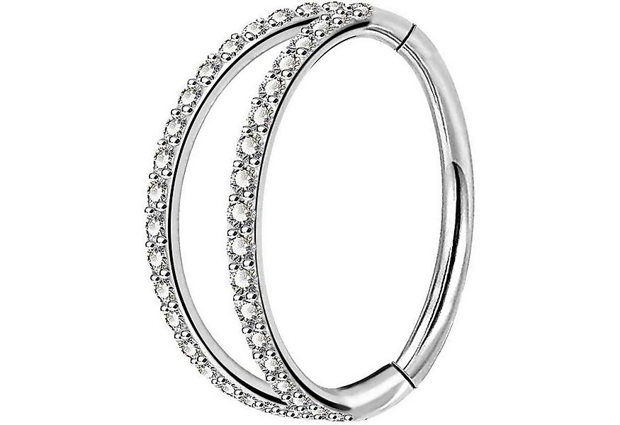 LuxusKollektion Piercing-Set Helix Earrings Double Line Clear CZ Paved Sept günstig online kaufen