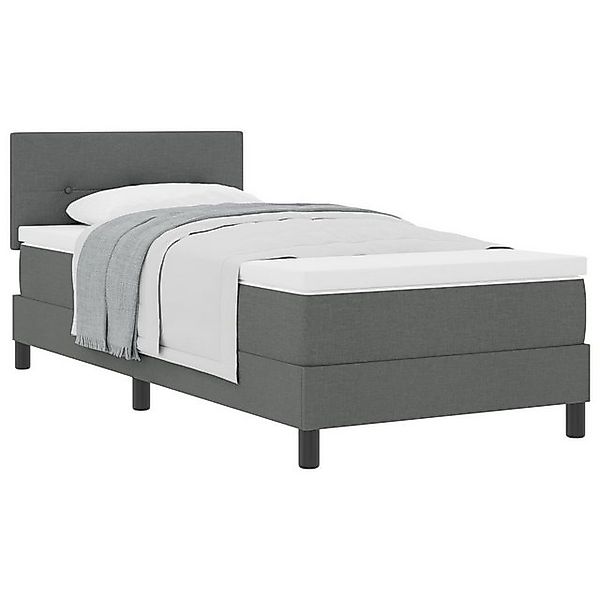 vidaXL Bett Boxspringbett mit Matratze Dunkelgrau 100x200 cm Stoff (1-tlg) günstig online kaufen
