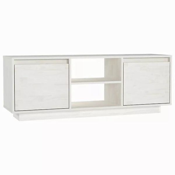 vidaXL TV-Schrank TV-Schrank Weiß 110x30x40 cm Massivholz Kiefer Lowboard günstig online kaufen