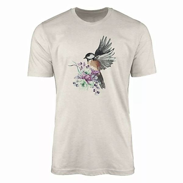 Sinus Art T-Shirt Herren Shirt Organic T-Shirt Aquarell Motiv Sperling Bio- günstig online kaufen