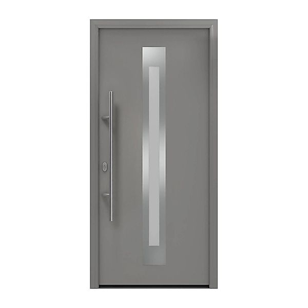 EcoStar Haustür Isopro IP 770S Graualuminium 110 cm x 210 cm DIN L günstig online kaufen