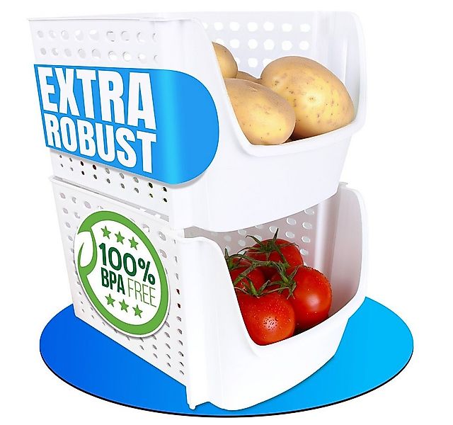 Deco Bella Küchenorganizer-Set Gemüseboxen 2 Stück, 29x21,5x15,9 cm, Kühlsc günstig online kaufen