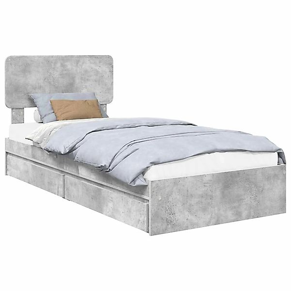vidaXL Stauraumbett Betongrau 90 x 190 cm Holzwerkstoff 3412321 günstig online kaufen