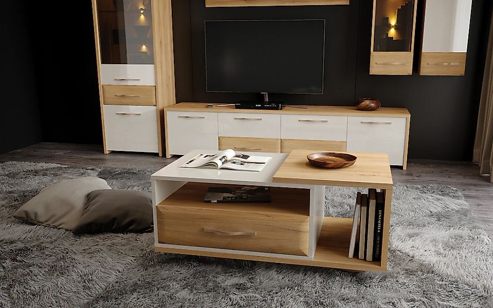 OTTO home Couchtisch "Gala" (H/B/T): 47/116/70cm, Tischplatte in Beigeton U günstig online kaufen