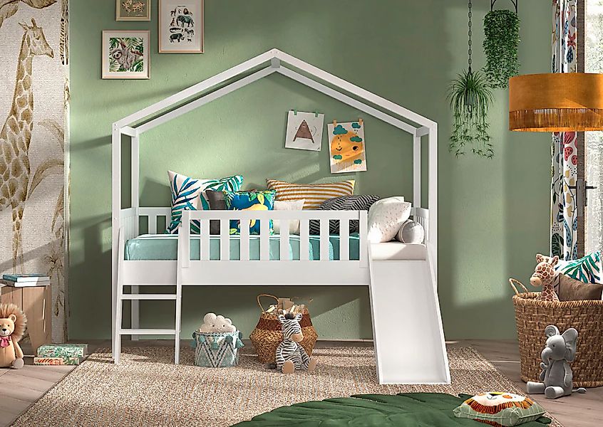 Vipack Hausbett "Kiefer massiv weiß lackiert, Made in Europe, stabil gebaut günstig online kaufen