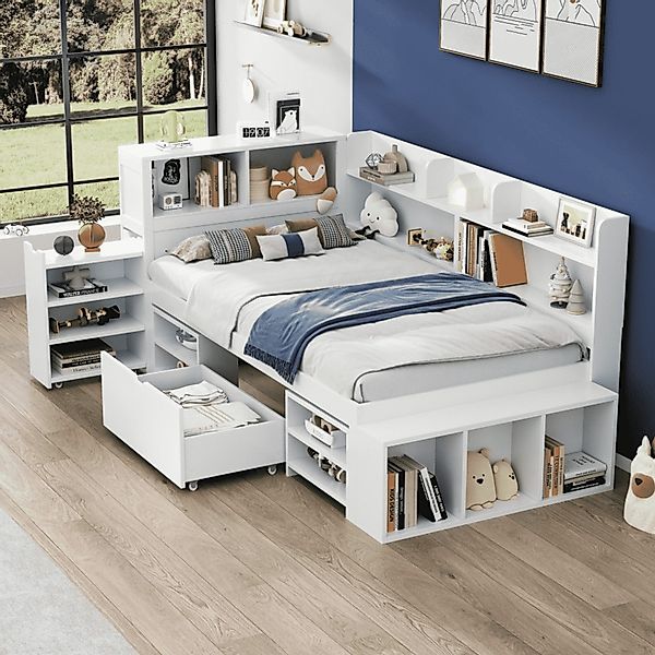 BlingBin Kinderbett Einzelbett, Multifunktionales Kinderbett, Stauraumbett, günstig online kaufen