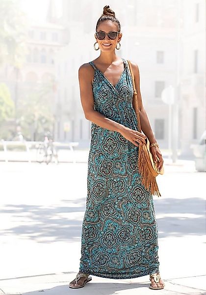 LASCANA Maxikleid mit Paisleymuster und verstellbarem Ausschnitt, Sommerkle günstig online kaufen