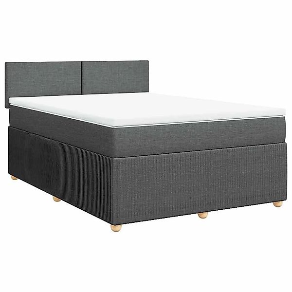 vidaXL Boxspringbett mit Matratze Dunkelgrau 140x190 cm Stoff 3287445 günstig online kaufen