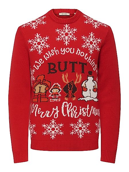 ONLY & SONS Rundhalspullover "ONSX-MAX SNOW REG CREW KNIT" günstig online kaufen