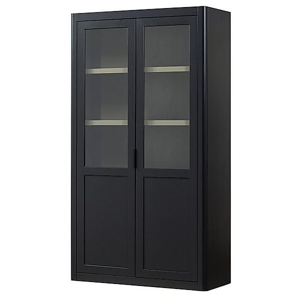 WOOOD Vitrine Gunnar aus Kiefernholz, Schwarz günstig online kaufen