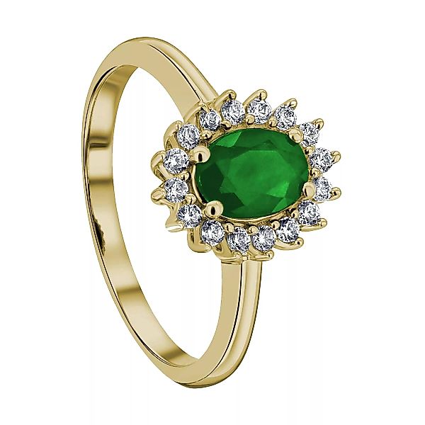 ONE ELEMENT Diamantring "0,25 ct Diamant Brillant Smaragd Ring aus 585 Gelb günstig online kaufen