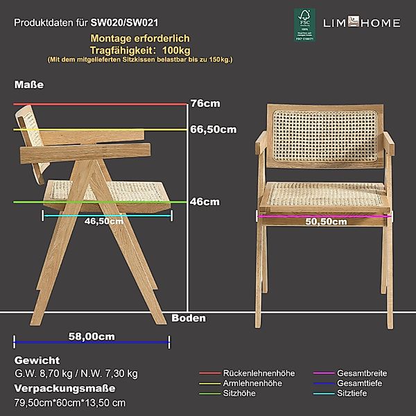 LIM HOME Esszimmerstuhl SW020/SW021 (Packung, 1 günstig online kaufen