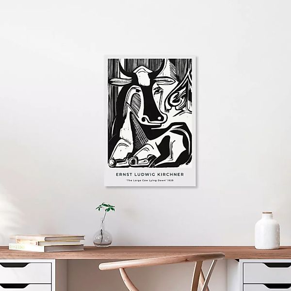 Poster / Leinwandbild - Die Große Kuh Im Liegen Von Ernst Ludwig Kirchner günstig online kaufen