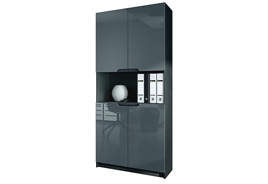 Vladon Aktenschrank Logan V2 (Aktenschrank, mit Soft-Close Funktion) Schwar günstig online kaufen