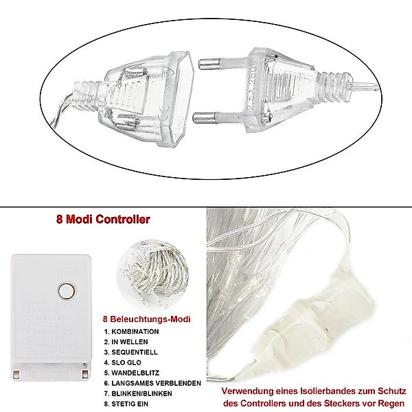 MUPOO Lichterkette LED-Lichtnetz 96/144/200/320/880LEDs LED-Lichterkette 8M günstig online kaufen