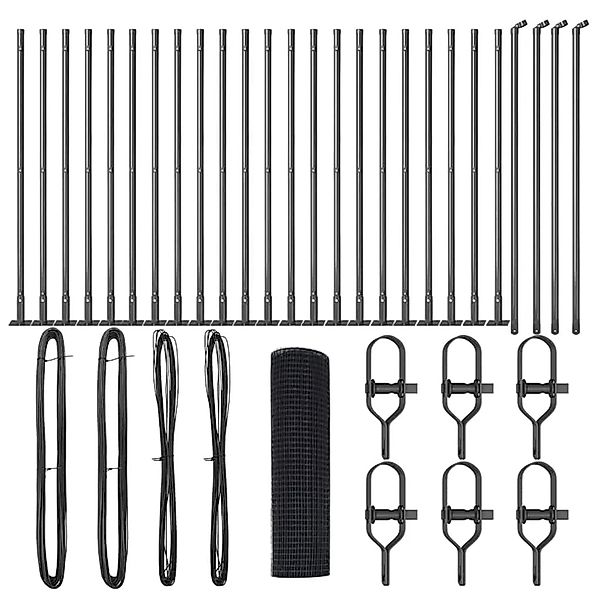 vidaXL Zaunpfosten Grau 50 x 0,4 m 19 x 19 mm Maschen Stahl und PVC 3352574 günstig online kaufen