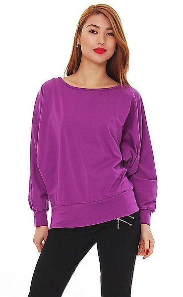 Mississhop Langarmshirt Damen-Sweatshirt mit Fledermausärmeln Ida günstig online kaufen