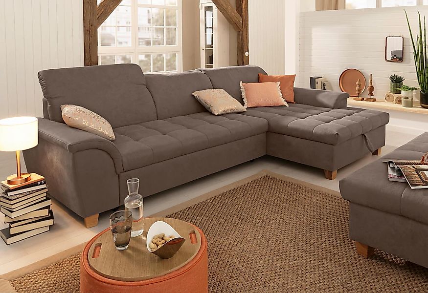 Home affaire Ecksofa "Lyla fester Sitzkomfort, bequeme Armlehnen, Breite 27 günstig online kaufen