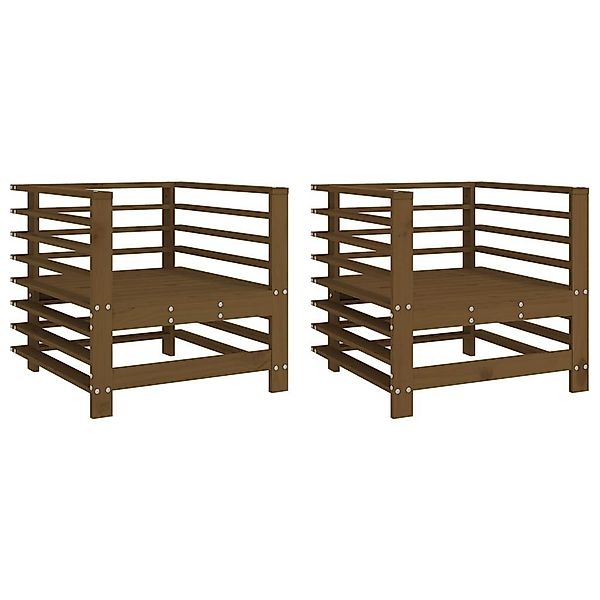 vidaXL Sofaelement Gartenstühle 2 Stk. Honigbraun günstig online kaufen
