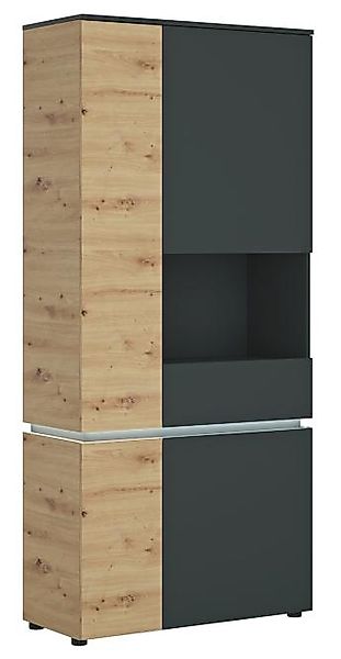 LUCI LCCV01R Vitrine 4Türen Artisan Eiche/ Kosmos grau von Wojcik günstig online kaufen