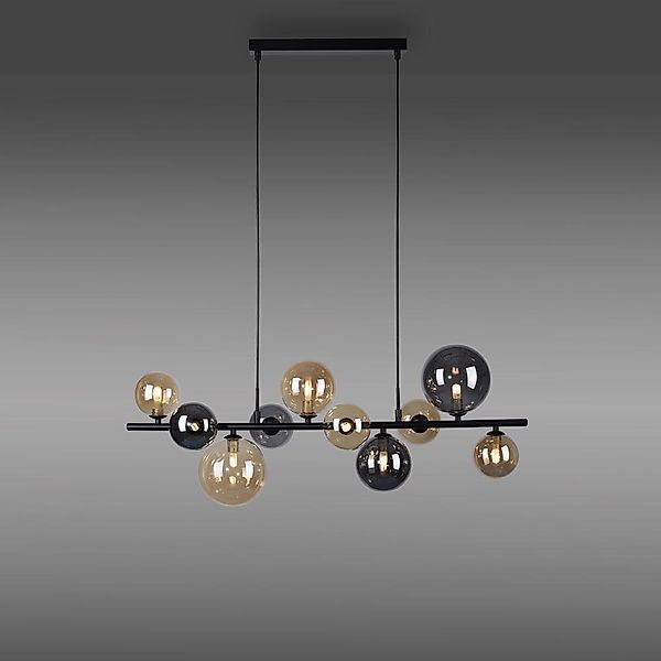 LED Pendelleuchte Popsicle in Schwarz-transparent und Gold 10x 3W 3000lm G9 günstig online kaufen