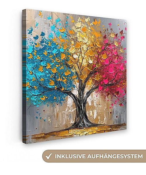 OneMillionCanvasses® Leinwandbild Baum - Farbenfroh - Grau - Modern, Fotodr günstig online kaufen