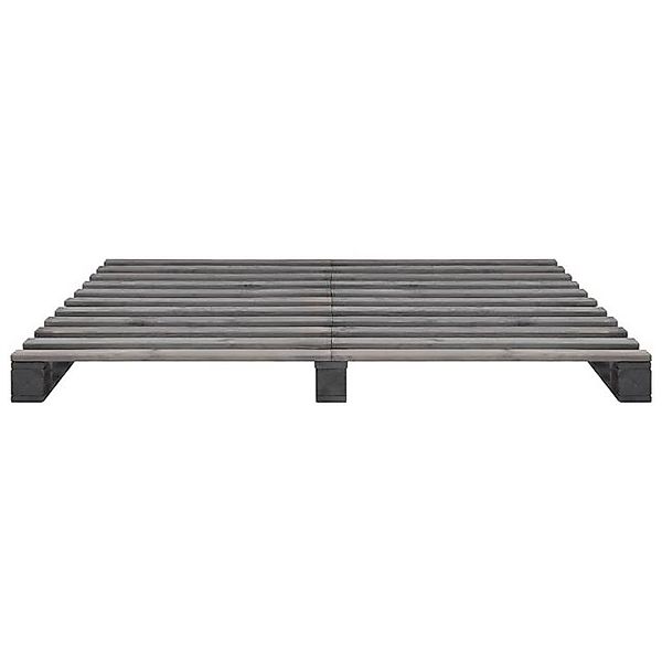 furnicato Bettgestell Palettenbett Grau Massivholz Kiefer 180×200 cm (1-tlg günstig online kaufen