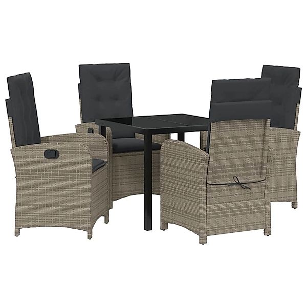 vidaXL Garten Essgruppe 5-Tlg Grau Poly Rattan 3380275 günstig online kaufen