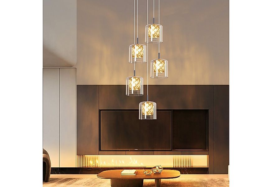 Nettlife Pendelleuchte Esszimmer Kristall Glas G9 Modern Hängeleuchte 120CM günstig online kaufen