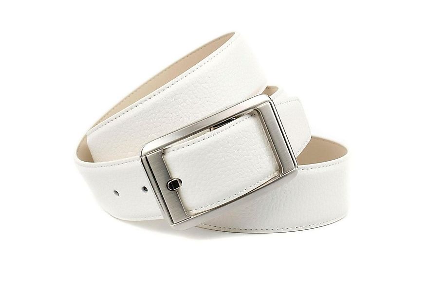 Anthoni Crown Ledergürtel Jeansgürtel in weiß günstig online kaufen