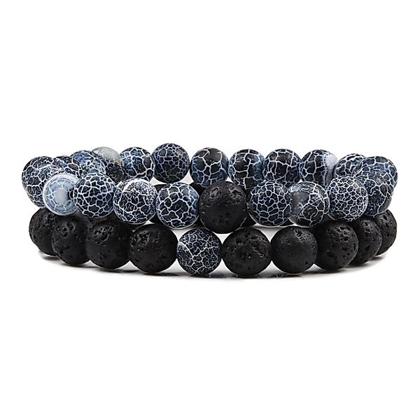 KARMA Perlenarmband Set Damenarmband Lavasteine 2 günstig online kaufen