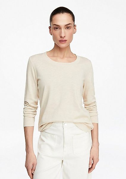 comma Langarmshirt T-Shirt Longsleeve in Flammgarnstruktur günstig online kaufen