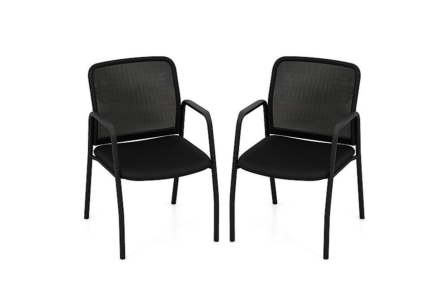 COSTWAY Besucherstuhl, 2er, mit Arm- & Netzrückenlehne, bis 150kg, 60x59x81 günstig online kaufen