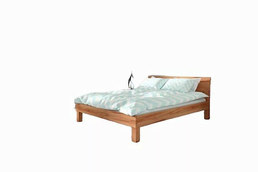 Natur24 Einzelbett Bett Ringo 1 Sonderlänge 100x220 Kernbuche Holzkopfteil günstig online kaufen