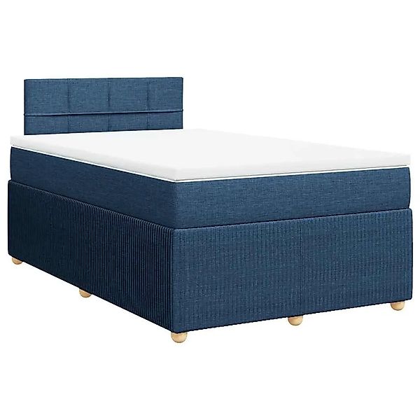 vidaXL Boxspringbett mit Matratze Blau 120x190 cm Stoff 3289701 günstig online kaufen