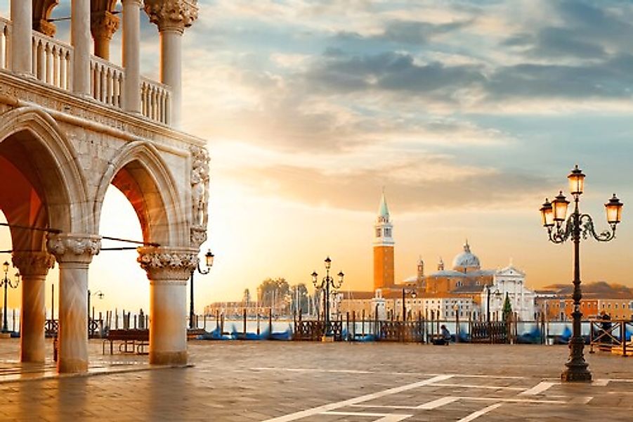 Papermoon Fototapete »VENEDIG-ITALIEN RETRO SAN MARCO KANAL MEER ALT STADT« günstig online kaufen