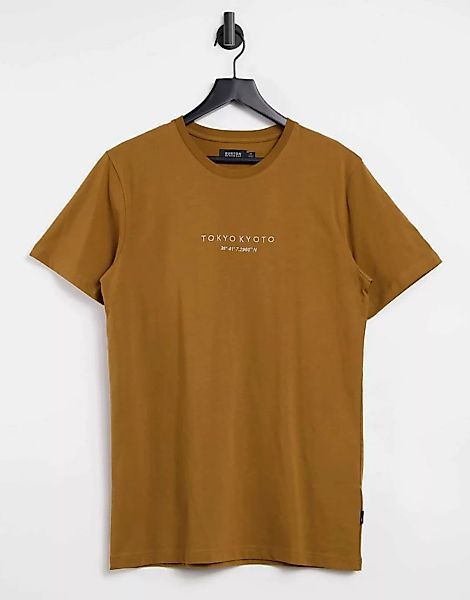 Burton Menswear – T-Shirt in Rost mit Tokyo-Print-Braun günstig online kaufen