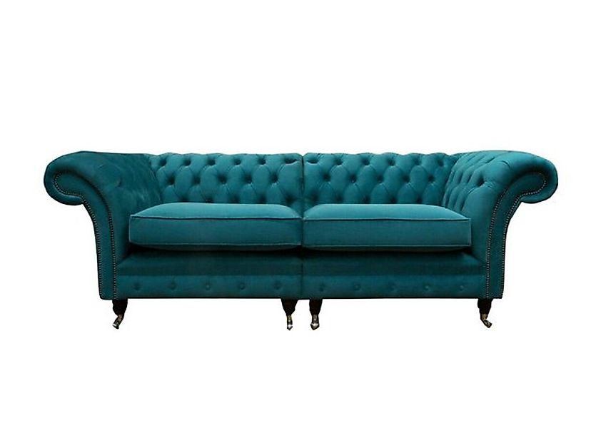 JVmoebel Chesterfield-Sofa Luxus Türkis Chesterfield 3-Sitzer Polstermöbel günstig online kaufen