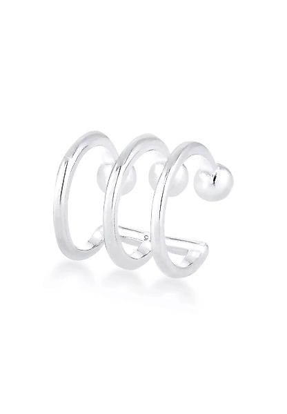Elli Single-Ohrhaken "Ear Cuffs 3er Ohrklemme Kugel Trend 925er Silber" günstig online kaufen