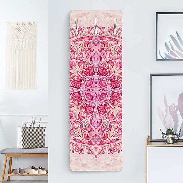 Wandgarderobe Mandala Aquarell Ornament Muster pink günstig online kaufen